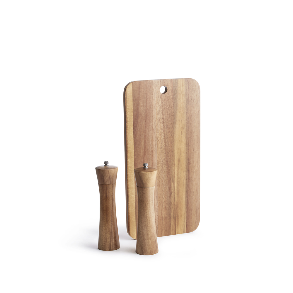 Salt & Pepparkvarn med skärbräda