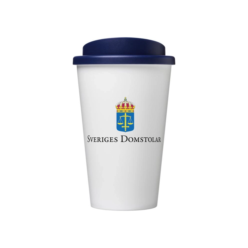 Take away mugg 350ml vit/blå