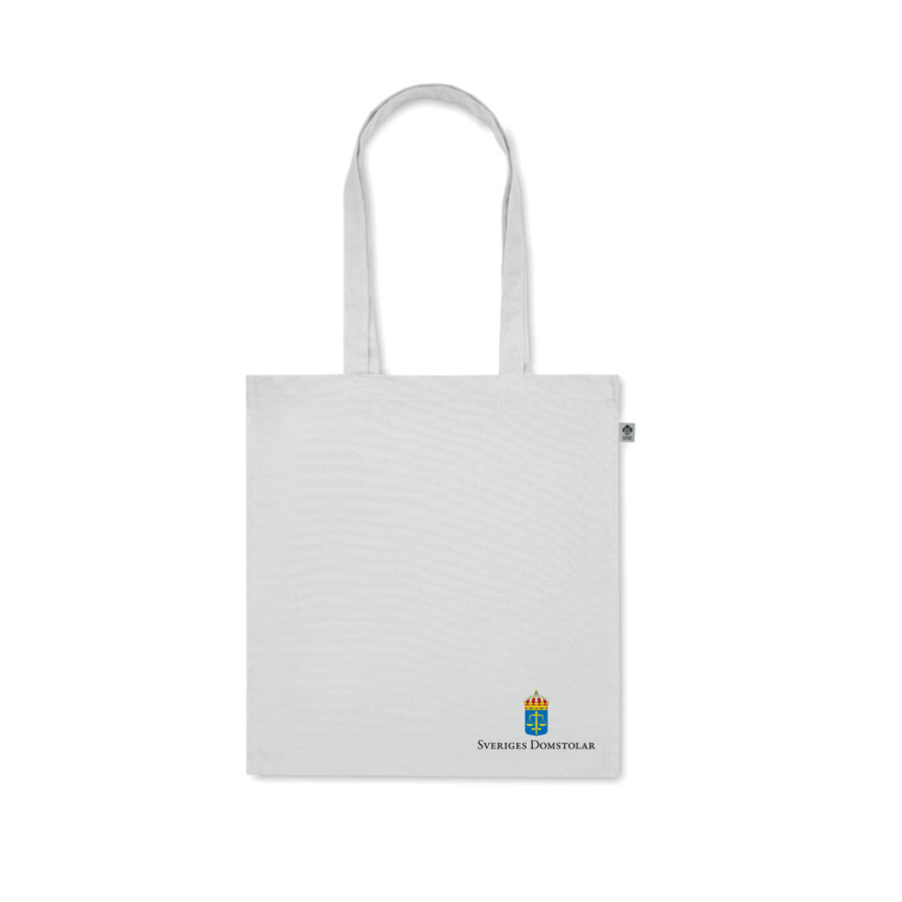 Tygkasse med bälg i ekologisk bomull vit